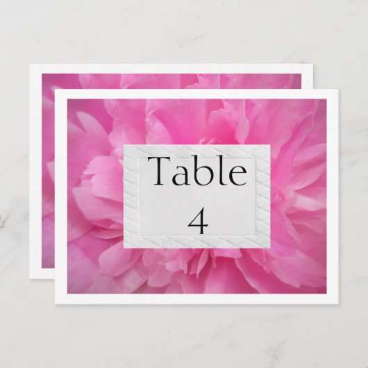 Kaarten VAN DE TABEL MET FLORALE AFBEELDINGEN PINK (Voorkant / Achterkant)