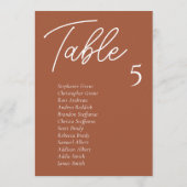 Kaarten van de Terracotta Wedding Table Seating Ch (Achterkant)
