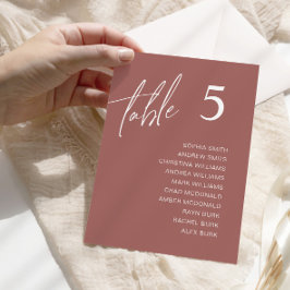Kaarten van de Terracotta Wedding Table Seating Ch