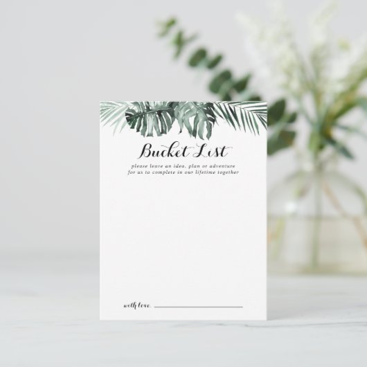 Kaarten van de Tropische Greenery White Wedding Bu (Staand voorkant)