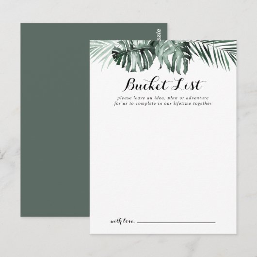 Kaarten van de Tropische Greenery White Wedding Bu (Voorkant / Achterkant)