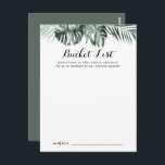 Kaarten van de Tropische Greenery White Wedding Bu<br><div class="desc">Deze tropische bruine witte trouwemmer lijstkaarten zijn de perfecte activiteit voor een rustige trouwreceptie of vrijgezellenfeest. Het ontwerp bevat groene palmbladeren met witte mooie bloemen. Verander de formulering om het even welke levensgebeurtenis aan te passen. Het teken van de Bucket lijst wordt afzonderlijk verkocht.</div>