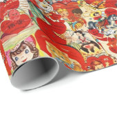  Kaarten van de Valentijnsdag Rood hart Cadeaupapier (Rol Hoek)