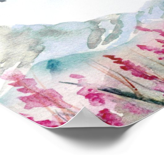 Kaarten van de Waterverf van het Bergdenweddenscha Poster (Hoek)