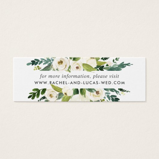 Kaarten van de website Alabaster Floral Wedding Mini Visitekaartjes (Voorkant)
