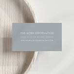 Kaarten van de website Blue Slate Wedding<br><div class="desc">Deze kleine kaarten zijn ontworpen om bij ons collectie van de Chiffon bruiloft te passen en zijn een elegante en discrete manier om gasten voor meer informatie naar je trouwwebsite te verwijzen. Het eenvoudige ontwerp kenmerkt drie lijnen van douanetekst op een leistblauwe grijze achtergrond. Kaarten keren terug naar een donkerdere...</div>
