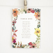 Kaarten van de Wildflower Wedding Seating Chart