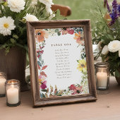 Kaarten van de Wildflower Wedding Seating Chart