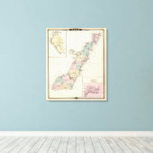 Kaarten van Deuren County, Sturgeon Bay en Jenny Canvas Afdruk (Insitu (Houten vloer))