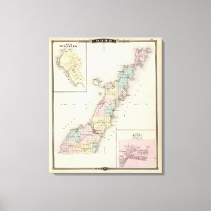 Kaarten van Deuren County, Sturgeon Bay en Jenny Canvas Afdruk