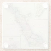 Kaarten van Deuren County, Sturgeon Bay en Jenny Glazen Onderzetter (Achterkant)