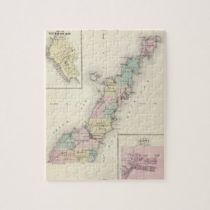 Kaarten van Deuren County, Sturgeon Bay en Jenny Legpuzzel