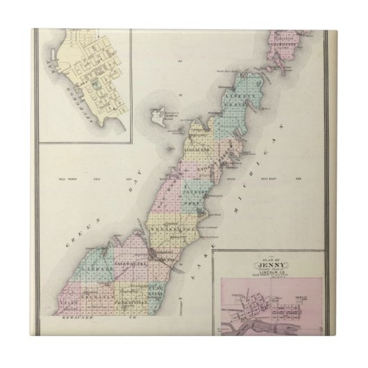 Kaarten van Deuren County, Sturgeon Bay en Jenny Tegeltje (Voorkant)