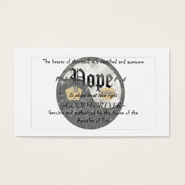 Kaarten van Discordian Pope Visitekaartjes (Voorkant)