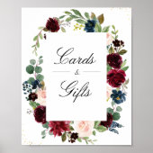 Kaarten van Floral-Bourgogne en marinesymbool Poster (Voorkant)