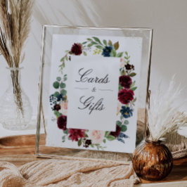 Kaarten van Floral-Bourgogne en marinesymbool Poster