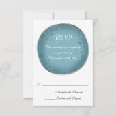 Kaarten van Floral Watermark Slate Blue Wedding RS RSVP Kaartje (Voorkant)