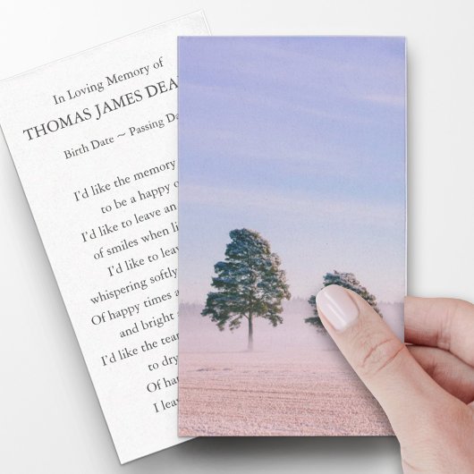 Kaarten van gebeden voor de begrafenismorgen visitekaartje