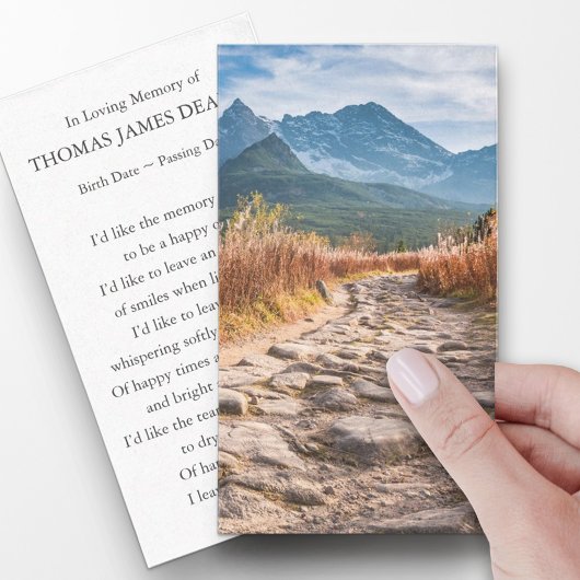 Kaarten van gebeden voor de Funeral Valley Mountai Visitekaartje