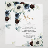 Kaarten van het Anemone Navy Blue Burgundy Boho We (Voorkant / Achterkant)