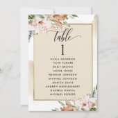 Kaarten van het Beige en Roze Zitplan met de Naam  (Voorkant)