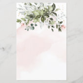 Kaarten van het Blush Gold Greenery Dusty Blue Wed (Achterkant)