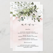 Kaarten van het Blush Gold Greenery Dusty Blue Wed (Voorkant / Achterkant)