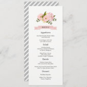 Kaarten van het Blush Pink Peonies Wedding Menu (Voorkant / Achterkant)