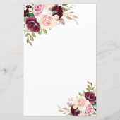 Kaarten van het Burgundy Blush Pink Gold Floral We (Achterkant)