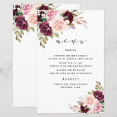 Kaarten van het Burgundy Blush Pink Gold Floral We (Voorkant / Achterkant)