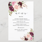 Kaarten van het Burgundy Blush Pink Gold Floral We (Voorkant)