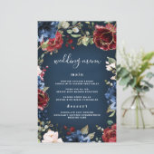 Kaarten van het Burgundy Navy Blue Gold Blush Wedd (Staand voorkant)