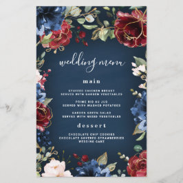 Kaarten van het Burgundy Navy Blue Gold Blush Wedd