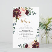 Kaarten van het Burgundy Red Blush Pink Gold Weddi (Staand voorkant)