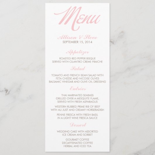 Kaarten van het Chic Zigzags Wedding Menu (Voorkant)
