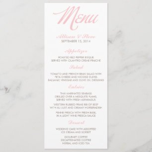 Kaarten van het Chic Zigzags Wedding Menu