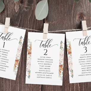 Kaarten van het Earthy Blooms Seating Plan met de 