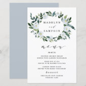 Kaarten van het Elegant Dusty Blue Floral Wedding  (Voorkant / Achterkant)