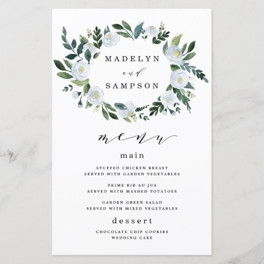 Kaarten van het Elegant Dusty Blue Floral Wedding  (Voorkant)