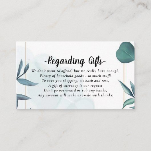 Kaarten van het Eucalyptus Honeymoon Donation Fund (Voorkant)