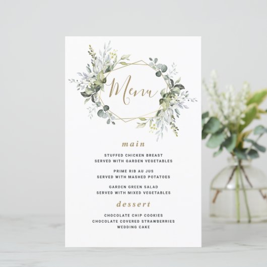 Kaarten van het Geometrische Greenery Modern Gold  (Staand voorkant)