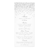 Kaarten van het  Glam Silver Confetti Wedding Menu (Voorkant)