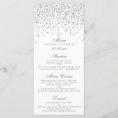 Kaarten van het Glam Silver Confetti Wedding Menu (Voorkant)