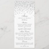 Kaarten van het  Glam Silver Confetti Wedding Menu (Voorkant)