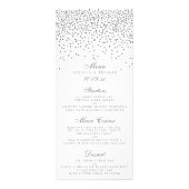 Kaarten van het  Glam Silver Confetti Wedding Menu (Voorkant)