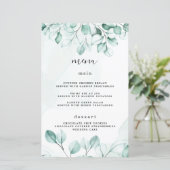 Kaarten van het groene Eucalyptus Wedding Menu (Staand voorkant)