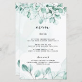Kaarten van het groene Eucalyptus Wedding Menu (Voorkant / Achterkant)
