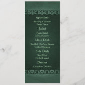 Kaarten van het Irish Green Cameo Wedding Menu (Achterkant)