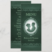Kaarten van het Irish Green Cameo Wedding Menu (Voorkant / Achterkant)