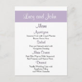 Kaarten van het Lavender Wedding Menu (Voorkant)